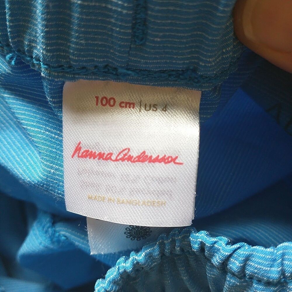 Hanna Andersson Swim Shorts 100 cm US 4 Blue Striped Pockets Drawstring Unlined - Picture 5 of 10